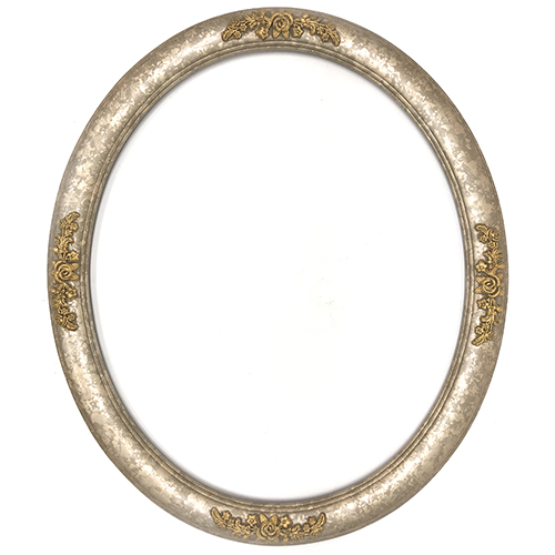Closeout Oval Frame Silver with Gold Roses - 20" x 24"
